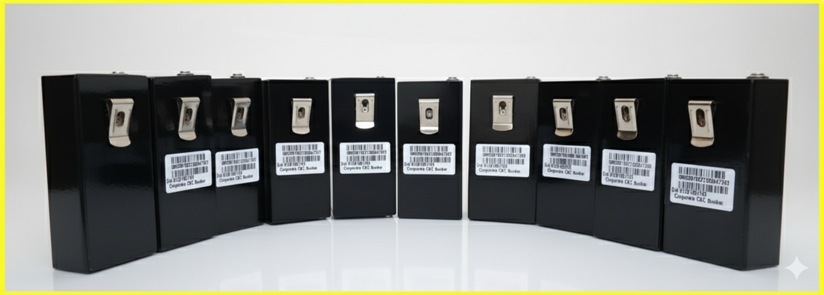 Rear view of Blockers body cameras highlighting clips and serial numbers