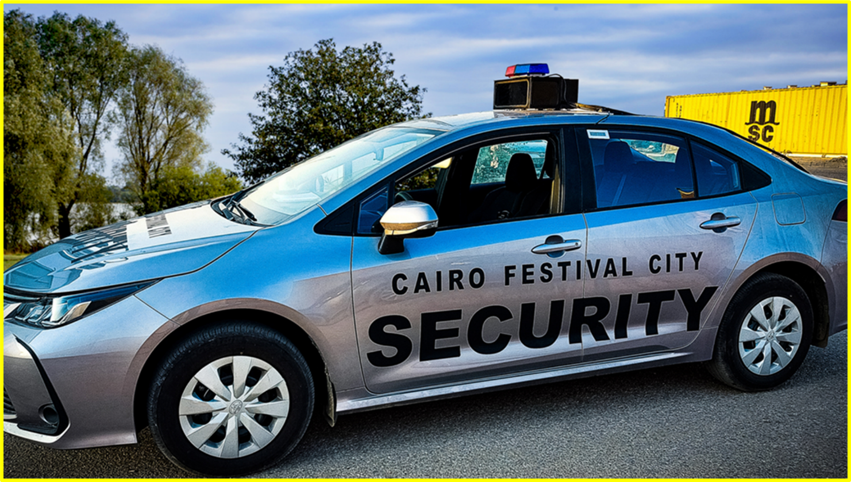 Security patrol SUV at Cairo Festival City with roof mounted cameras